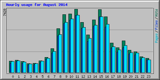 Hourly usage for August 2014